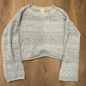 Hippie rose cropped boho knit sweater